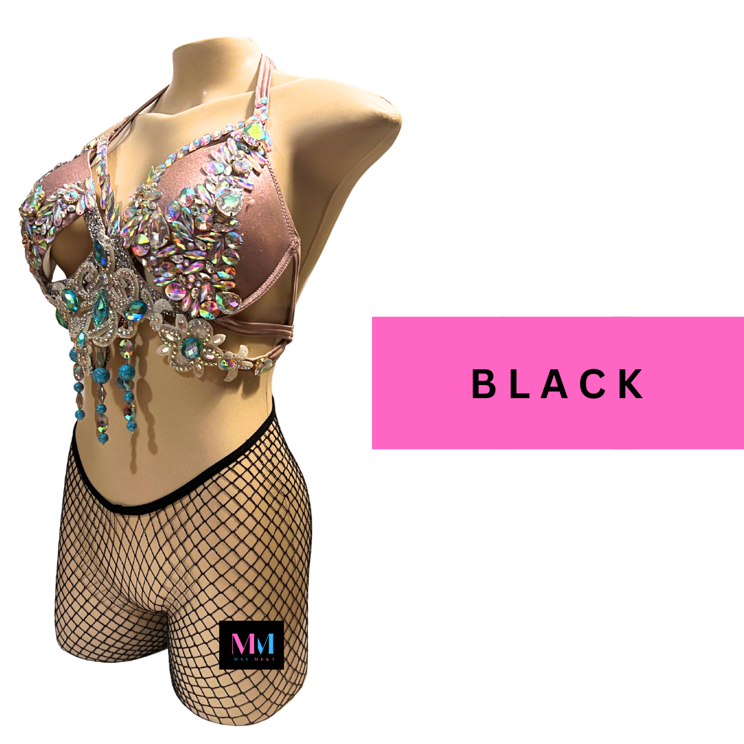 Black Glitter Fishnet Stockings