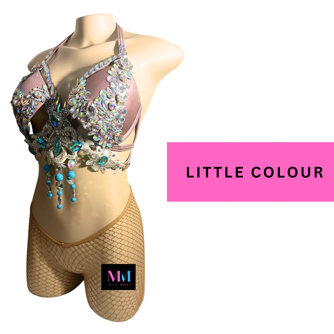 Little Colour V-Cut Glitter Fishnet Stockings